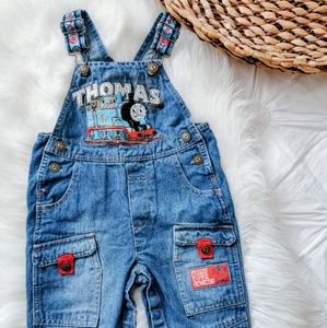 Vintage Thomas the Train Denim Overalls Size 12 months